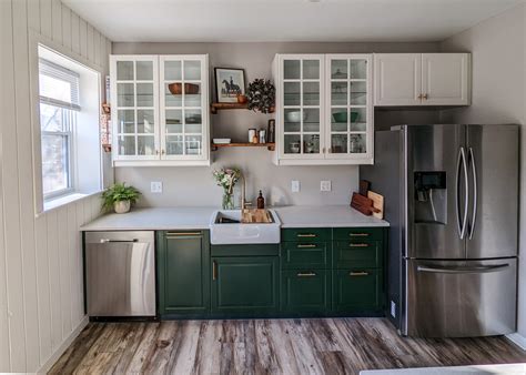 green cabinets with stainless steel appliances|stainless steel kitchen cabinets green.